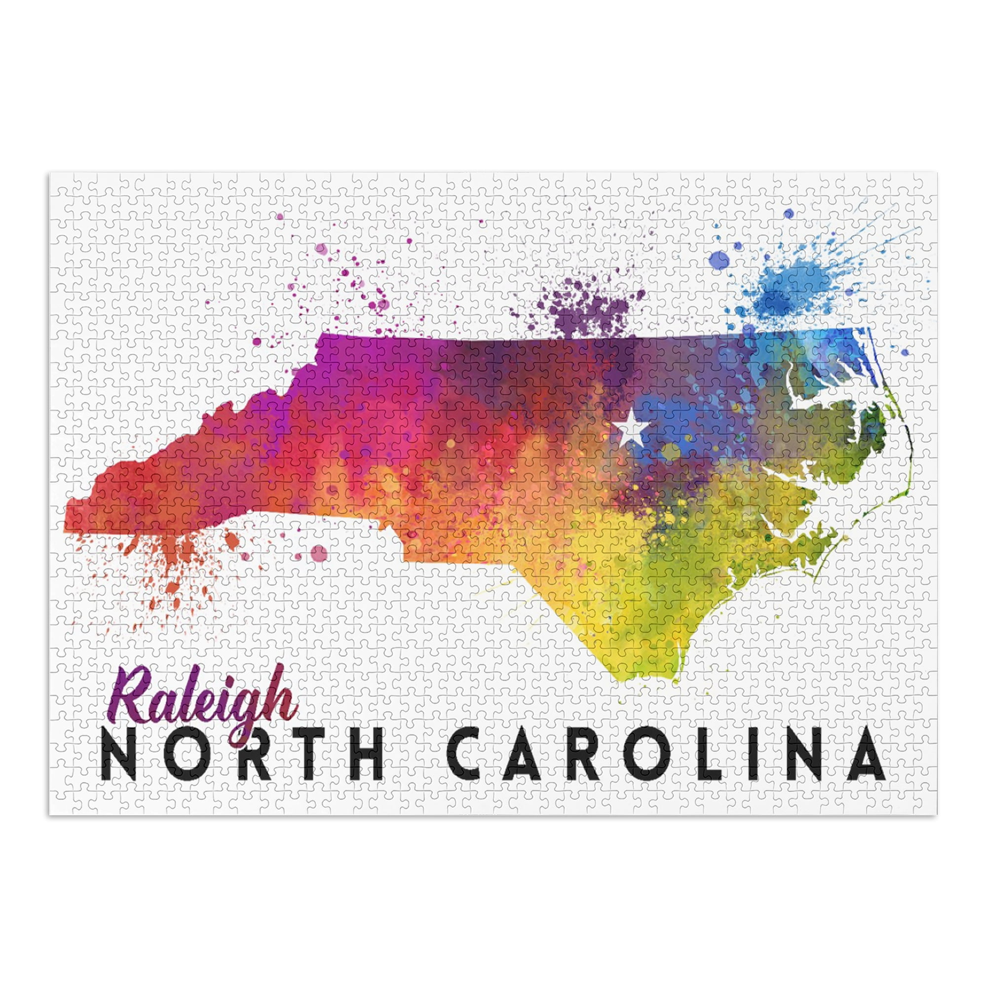 Raleigh, North Carolina, State Abstract (1000 Piece Puzzle, Size 19x27,  Challenging Jigsaw Puzzle for Adults and Family, Made in USA) - Walmart.com