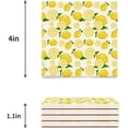 thumbnail image 3 of FMSHPON Lemon Set of 4 Coaster for Drinks, Absorbent Ceramic Stone Coasters Cup Mat with Cork Base for Home Kitchen Room Coffee Table Bar Decor, 3 of 4