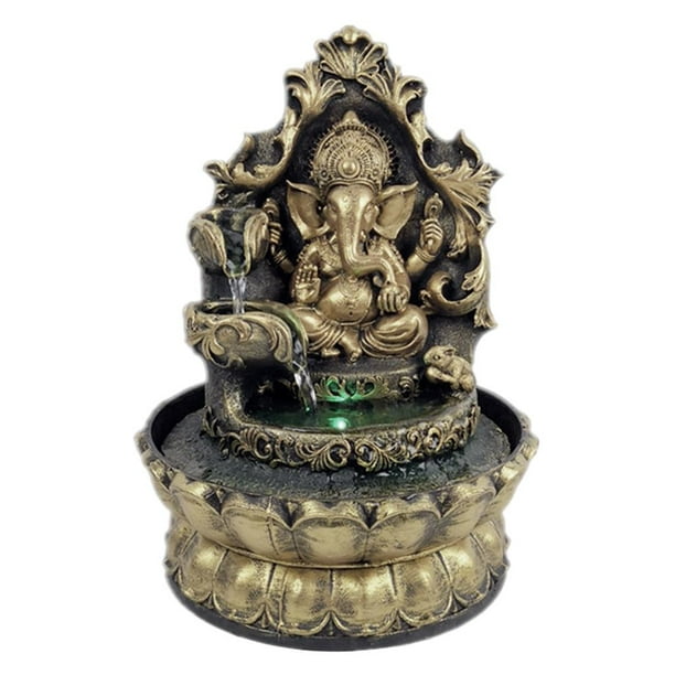 Estatua hindú hecha a mano, fuente de agua de mesa, humidificador de aire Led, regalo de oficina compacto