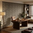 thumbnail image 3 of Fahomiss Abstract Geometric Acoustic Wood Slat Wall Tiles 4-Pack 24"x24", 3D Panel, Walnut, 3 of 11