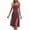 Purple, variant on Zpanxa Women's Summer Strappy Dress Side Slit Floral Print Round Neck Long Beach Dress