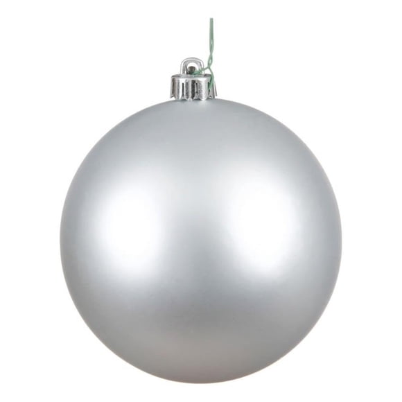 Adorno Vickerman Bola Plástica Contemporánea Mate Plateada de 20 cm