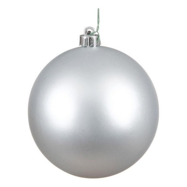 Adorno Vickerman Bola Plástica Contemporánea Mate Plateada de 20 cm
