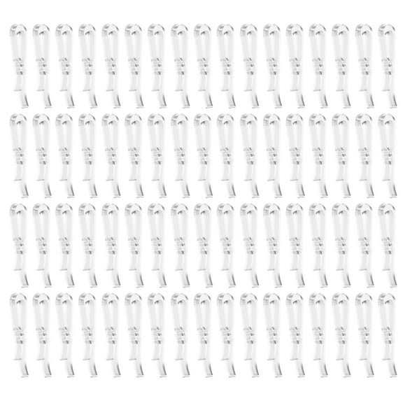 OUNONA 200pcs Transparent Plastic U-Shaped Shirt Fixing Clips Clamp Non- Clothes Pins for Travel Shirts and T-Shirts