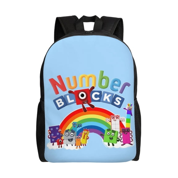 Numberblocks Laptop Backpacks 16 Inch Cartoon College School Bag Bookbag Lightweight Students Travel Shoulder Bag Daypack