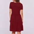 thumbnail image 6 of DailyTrove Women's Multi Color Square Neck Short Sleeve Flared Dress, Romantic Outerwear for Summer Date Nights Seaside Trips, 6 of 6