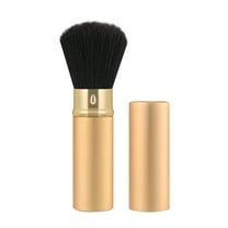Retractable Kabuki Makeup Brush - Goat Hairs Blush Brushes Great for Blending Liquid, Cream, Mineral Cosmetics or Translucent Powder (Black)
