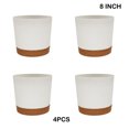 thumbnail image 4 of Yuarrent 4 macetas para flores, bandeja para plantas, suministros de jardín, decoraciones, accesorios para el hogar, mano de obra fina, agujeros de Jardín y Patio Blanco 8 pulgadas Yuarrent HA083860-04, 4 of 6
