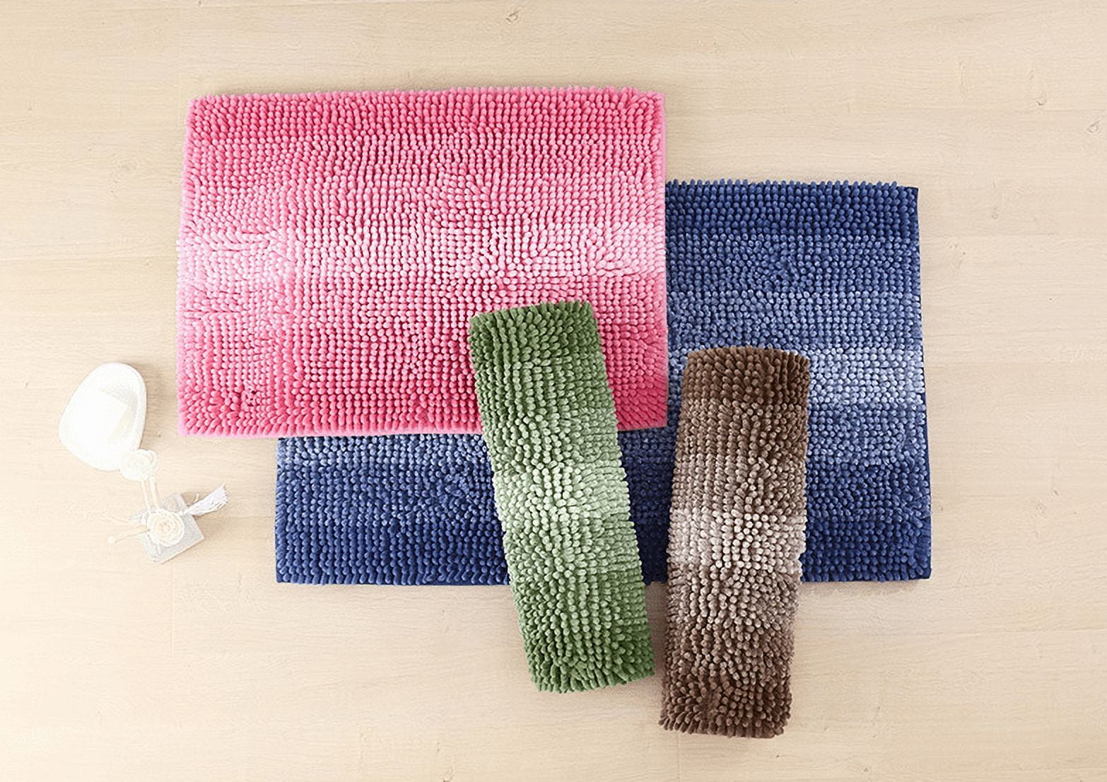 Nvzi-a Luxury Bathroom Rug Mat, Extra Soft and Absorbent Microfiber Bath Rugs, Non-Slip Plush Shaggy Bath Carpet, Machine Wash Dry, Bath Mats for Bathroom Floor,（Gradient dark brown）