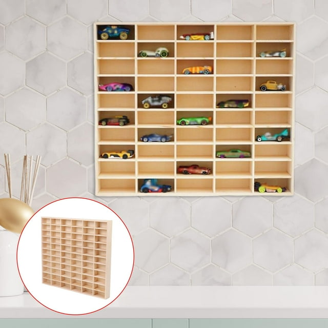 Multipurpose Action Figure Display Shelf Racks Showcase Wooden Car Display Stand 66 grids