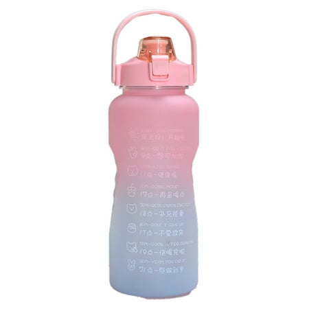 

1.5/2L Leakproof Tritran BPA Free Water Bottle with Motivational Time Marker Leakproof Tritran BPA Free with Motivational Time Marker Daily Use Water Bottle for Fitness and 1.5L Pink Blue Gradient