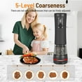 thumbnail image 4 of Rechargeable Electric Salt and Pepper Grinder Set with Charging Base, Automatic Spice Mill with 5 Coarseness Levels & LED Display, 4 of 5