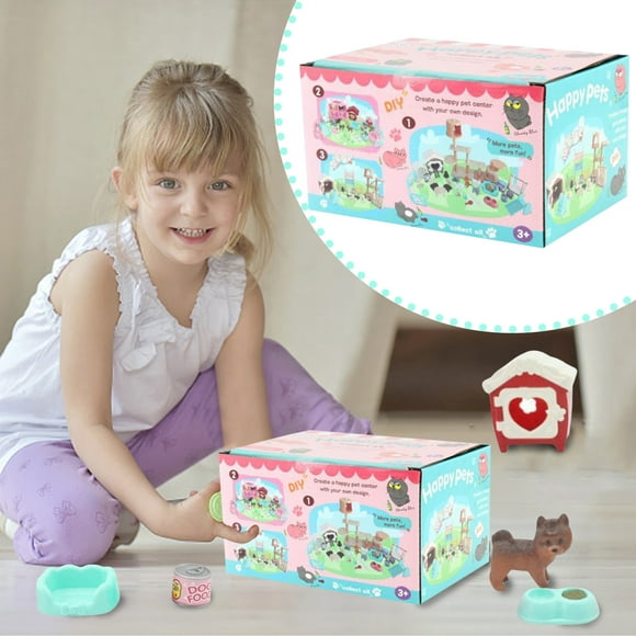 Pet Pretend Play Toys 32 PCS Dog Figures Playset Toy Realistic Detailed Pet Care Center Puppy Care Role Play Educational Toys Toddlers Boys And Girls