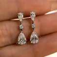 thumbnail image 4 of 2Ct Round Cut Lab Created Diamond Drop Earrings 14K White Gold Plated, 4 of 4