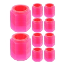 ROSENICE 12Set Pink Round Rubber Tire Valve Caps for Car Safety Enhancement Night Illumination