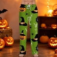 thumbnail image 2 of Evdexr Mens Halloween Pajama Pants 2026 Cobweb Jack O Lantern Ghost Graphic Pajamas Wide Leg Drawstring Trousers Casual Sleep Lightweight Pants with Pocket M, 2 of 7