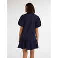 thumbnail image 2 of Free Assembly Women’s and Women's Plus Cotton Ruffle Mini Dress with Puff Sleeves, Sizes XS-4X, 2 of 5