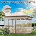 thumbnail image 5 of Bezseller 11x11 Pop up Gazebo, Outdoor Waterproof Canopy Tent with Mosquito Netting for Outdoors, Khaki, 5 of 12