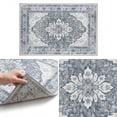 thumbnail image 6 of Area Rugs Small 35.4x23.6 Inch Washable Non-Slip, Floral Vintage Distress Medallion Carpet for Kitchen Entryway Bathroom, Terracotta Burnt, 6 of 7