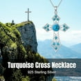 thumbnail image 6 of AOBOCO Cross Necklace for Men Women 925 Sterling Silver Cross Pendant with Turquoise Religious Jewelry Gifts for Women Wife Girlfriend, 6 of 6