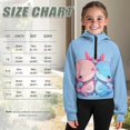 thumbnail image 4 of Uourmeti Cute Axolotl Couple Print Girls Athletic Zip Up Sweatshirt with Pocket Long Sleeve Soft Loose Top Fall Winter Spring Daily Use Size 7-8, 4 of 7