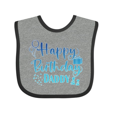 

Inktastic Blue Happy Birthday Daddy Gift Baby Boy or Baby Girl Bib