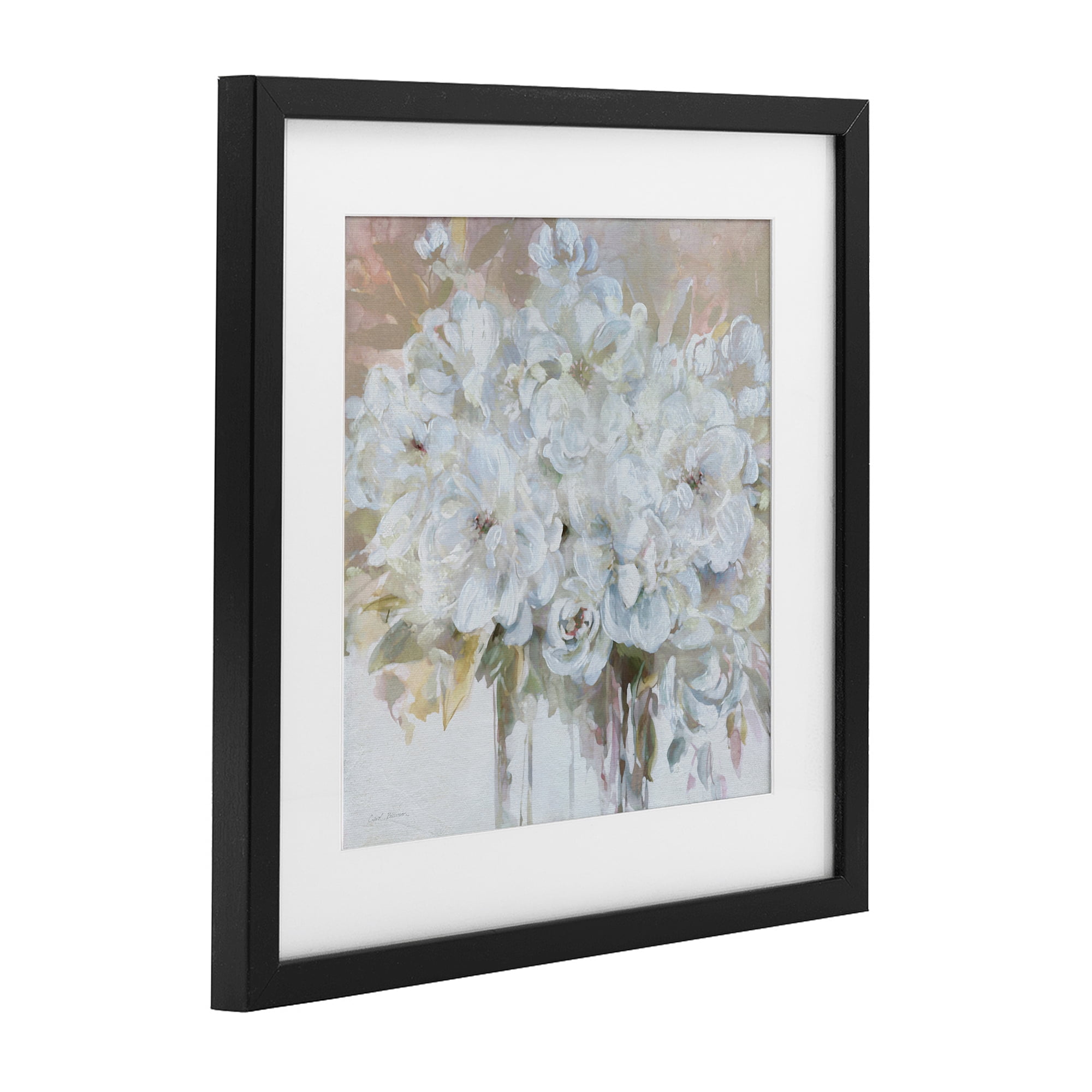 Stupell Industries Soft White Bouquet Serenity Black Framed Print Under Glass, design by Carol Robinson