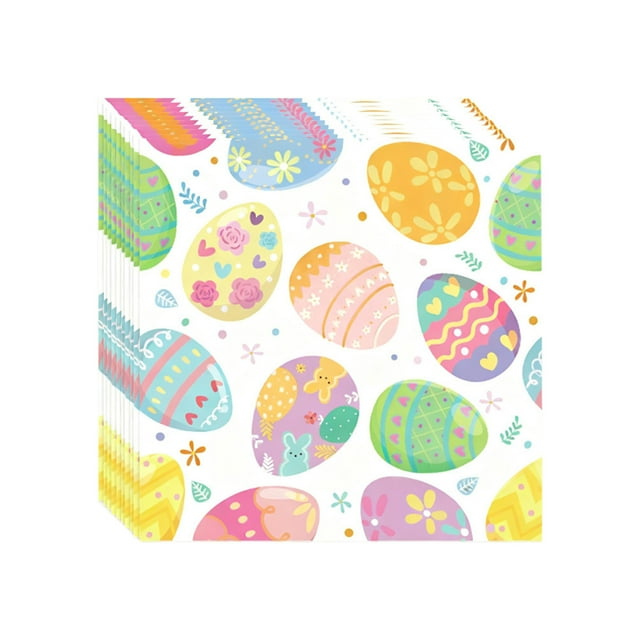 Cheapark Serviettes de Fête Cadeau de Pâques 20 Feuilles - Serviettes de Cocktail Imprimées Jetables, Option Polyvalente Sans Danger pour les Aliments pour Buffets et Tables