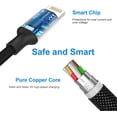 thumbnail image 2 of Cable de Carga USB Multi de 4,4 Pies 3A, Conector de Cable de Carga Rápida 3 en 1 con Adaptador de Puerto USB Dual/tipo C/Micro, Compatible con Tabletas Teléfono 12 11 Pro 8 7 6 Samsung Galaxy (10 Pies) Negro, 2 of 5