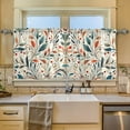 thumbnail image 2 of Yayeee Kitchen Curtains Set of 2 Light Filtering 57"x36" Over Sink Window Panels, Beige Whimsical Leaves, 2 of 7