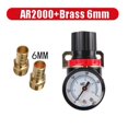 thumbnail image 1 of 1/4'' Air Pressure Regulator,Control Compressor Pump Gas Regulating Treatment Units with Gauge Adjustable AR2000 ,Long Lasting, 1 of 7