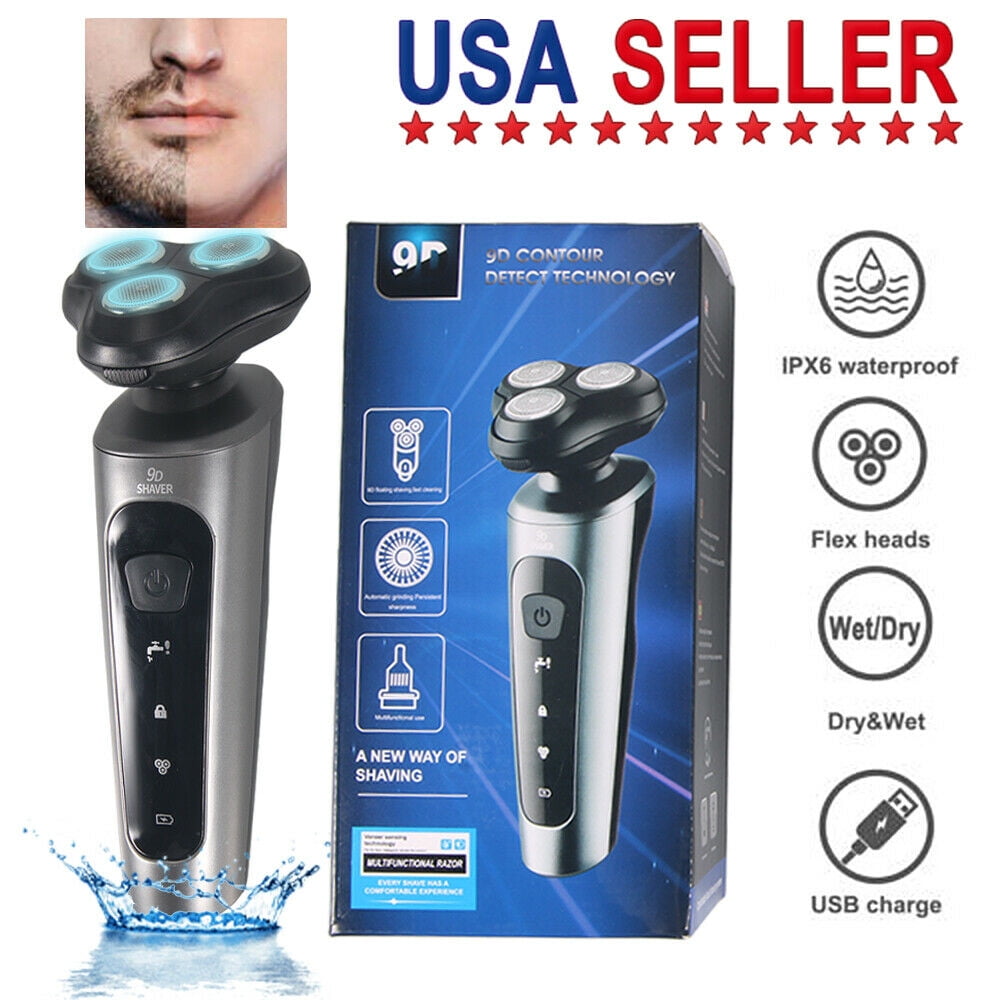 JLLOM Men'S Usb Rotary Electric Razor Shaver Trimmer Usb Wet & Dry Razor Waterproof