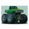 thumbnail image 3 of Cars Cutting Board, Giant Monster Pickup Truck Large Tires and Suspension Extreme Biggest Wheel Print, Decorative Tempered Glass Cutting and Serving Board, Small Size, Green Grey, by Ambesonne, 3 of 5
