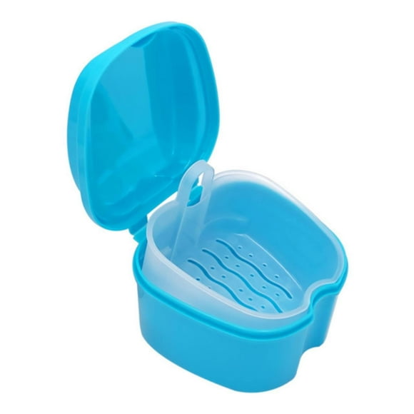 Clearance! Ongmies Toothbrush Clearance False Guard with Bath Denture Strainer Holder Guard Brace Brush Mouthguard Container Rinsing Accessories Travel Denture for Teeth Denture Cleaning Tablets Blue