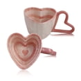 thumbnail image 2 of Valentines Day Ceramic Coffee Mug 10oz Heart Shaped Ceramic Mug Creative Mug With Handle Valentines Day Gifts For Couples Her, 2 of 9