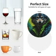 thumbnail image 6 of Yiaed Realistic Style Wolf Warrior Print Leather Coasters for Drinks - Cup Coasters Coffee Table Kitchen Table Bar, Home & Office Gifts Handmade Drink Coasters-Round Shape, 6 of 6