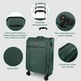 thumbnail image 4 of 3 Piece Softside Luggage Set, Expandable Soft Shell Spinner Luggage with Front Opening, Lightweight Durable Suitcase TSA Lock Approved, 20"/26"/28", Grey(XJ1097), 4 of 8