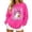 Hot Pink, variant on Women October We Wear Pink Awareness Graphic Crewneck Sweatshirt with Cute Ghost Halloween Pullover Top
