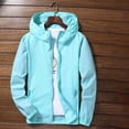thumbnail image 2 of Windbreaker Jackets for Men Lightweight Reflective Zipper Outdoor Hiking Cycling Sport Hooded Coat BU3 L, 2 of 4