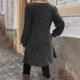 thumbnail image 2 of TaTaai Women's Long Sleeve Dress with Pockets Round Neck Button Front Casual Loose Fit A Line Midi Dress Soft Comfortable Solid Color for Spring Fall Daily Gift, 2 of 7