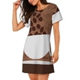thumbnail image 2 of Kdxio Coffee Cafe Cup Pattern Womens Short Sleeve Sleepshirt Scoopneck Cute Nightdress Ruffle Comfy Nightgown, 2 of 6