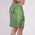 thumbnail image 5 of CaComMARK PI Cotton Linen Shorts for Men Casual Beach Shorts Fashion Solid Color Elastic Rope Waist Casual Fitness Sports Shorts Army Green 12(XXL), 5 of 6