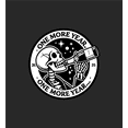 thumbnail image 2 of Skeleton Drinking Wine One More Year Women's Black Crew Neck Short Sleeve Crop Tee-Medium, 2 of 6