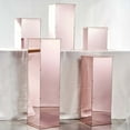 thumbnail image 2 of Efavormart Set of 5 - Mirror Finish Acrylic Pedestal Risers - Display Boxes with Interchangeable Lid and Base - 12", 16", 24", 32", 40" - Rose Gold Blush for Centerpiece Display in weddings events, 2 of 10