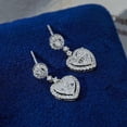 thumbnail image 6 of Silver Shop Baguette & Round Cut Cubic Zirconia 14K White Gold Finish Heart Shape Earrings, 6 of 8
