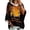 Yellow, variant on FGVCTG Halloween Sweatshirts for Women Drawstring 3/4 Sleeve Halloween Hoodie Ghost Graphic Spooky Oversized Pullover Hoodies Beige M