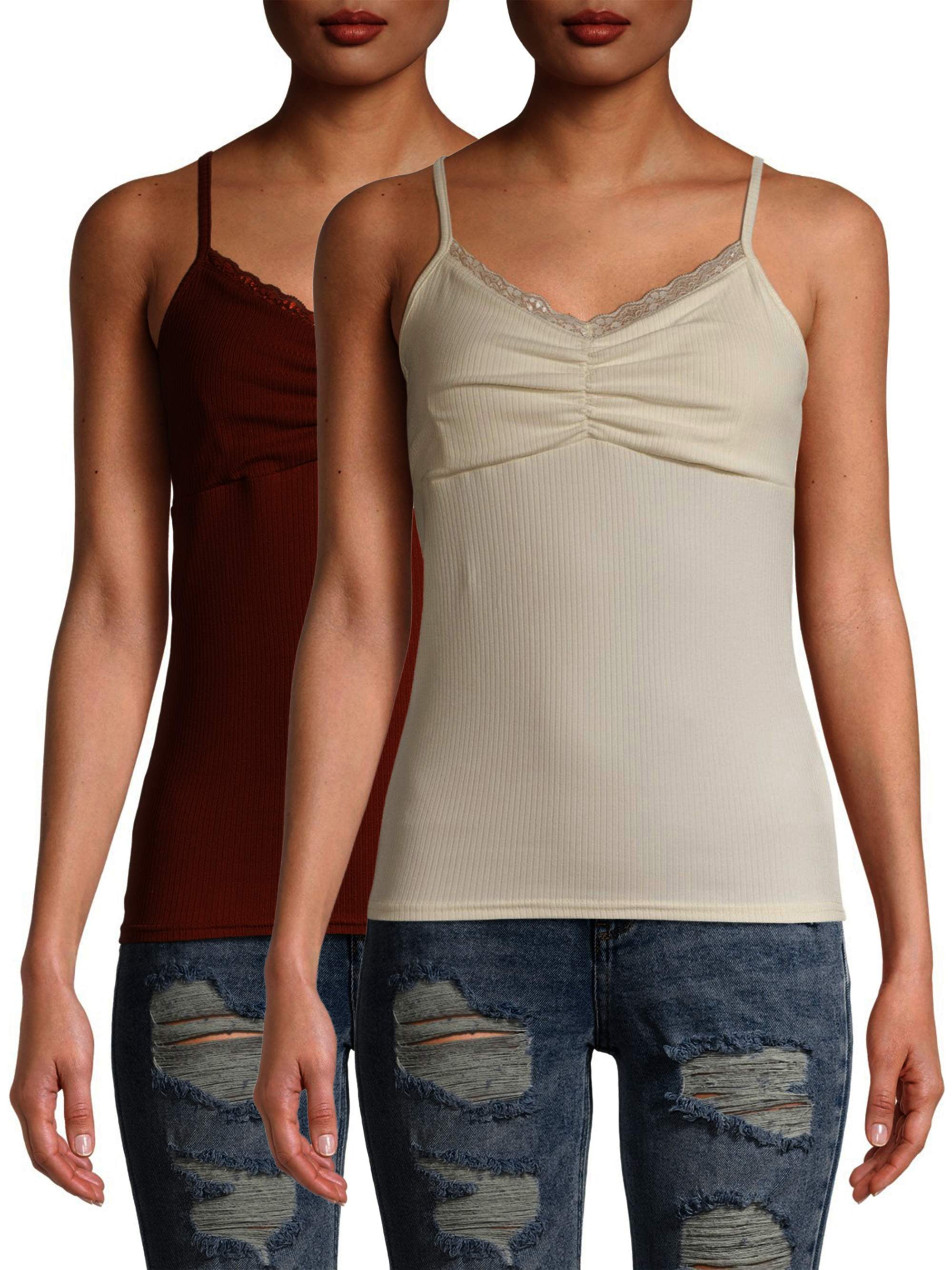 No Boundaries No Boundaries Juniors Lace Trim Tank Top, 2Pack