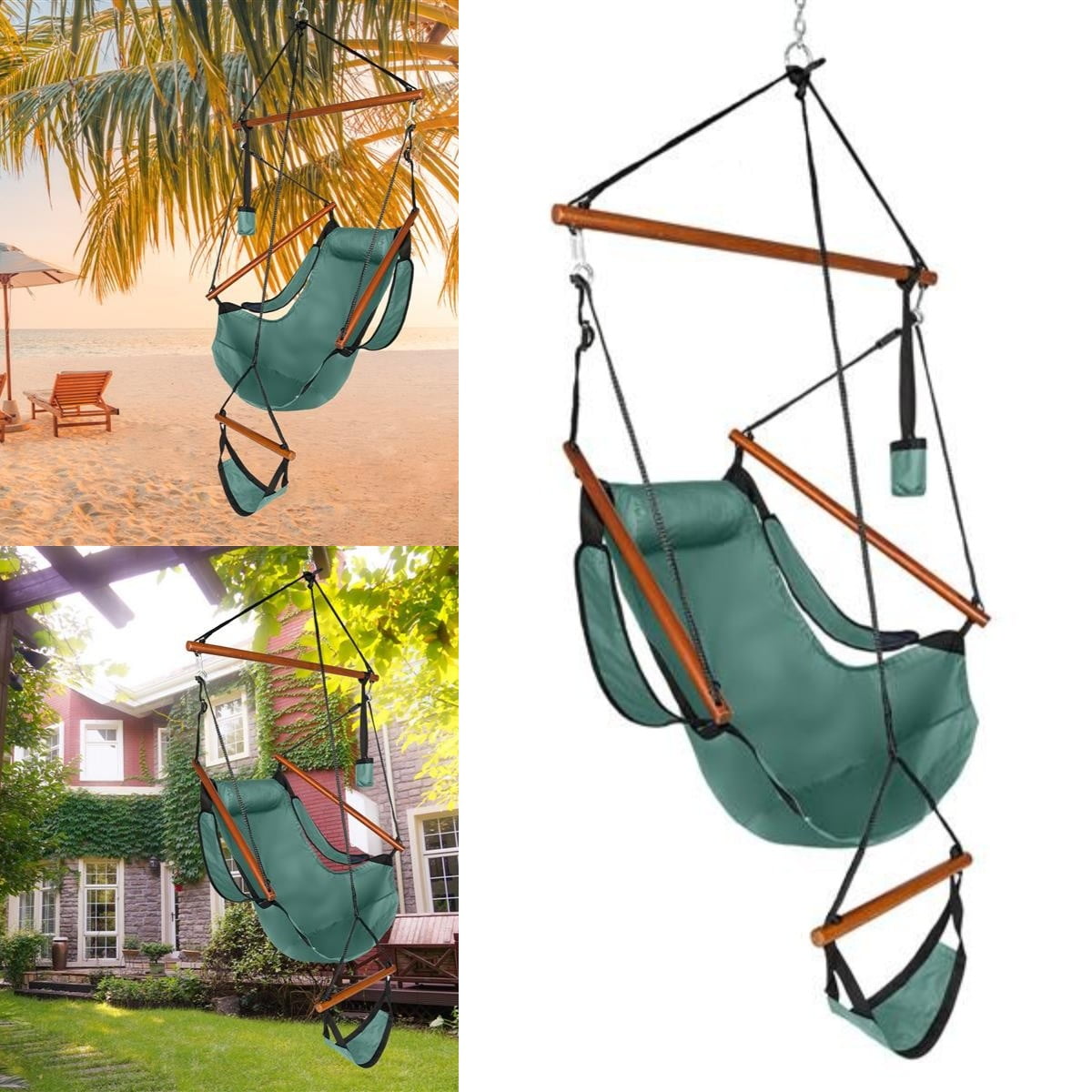 Indoor Hammock Hanging Rope Chair Porch Swing Seat Patio Camping Hangin 