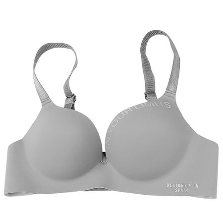 

Elenxs Women Seamless Bra Wireless Underwear Letters Thin Cup Push up Bra