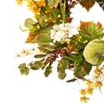 thumbnail image 6 of Northlight Velvet Pumpkins, Hydrangeas and Maple Leaves Artificial Fall Harvest Wreath - 24", 6 of 10